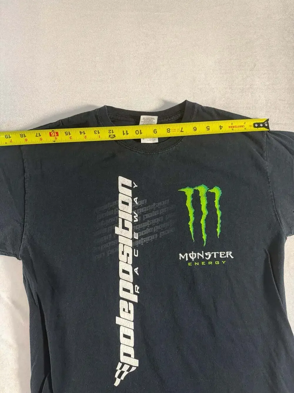 Monster Energy Pole Position Raceway Black Graphic T-Shirt Size M